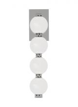 VC Modern TECH Lighting SLWS22530N - The Perle 15-inch Damp Rated 1-Light Integrated Dimmable LED Wall Sconce in Polished Nickel