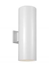 Studio Co. VC 8313902-15 - Outdoor Cylinders transitional 2-light outdoor exterior large wall lantern sconce in white finish wi