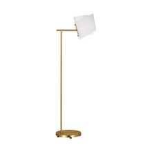 Studio Co. VC ET1501BBS1 - Paerero modern 1-light LED medium task floor lamp in burnished brass gold finish with white paper sh