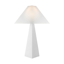 Studio Co. VC KT1371MWT1 - Herrero modern 1-light LED large table lamp in matte white finish with white linen fabric shade