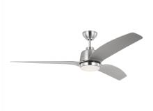 VC Monte Carlo Fans 3AVLR60BSD - Avila 60 LED Ceiling Fan in Brushed Steel with Silver Blades and Light Kit